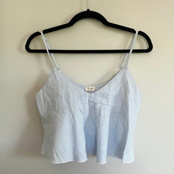 BRANDY MELVILLE John Galt Blue Pinstipe Top - Picture 4 of 4